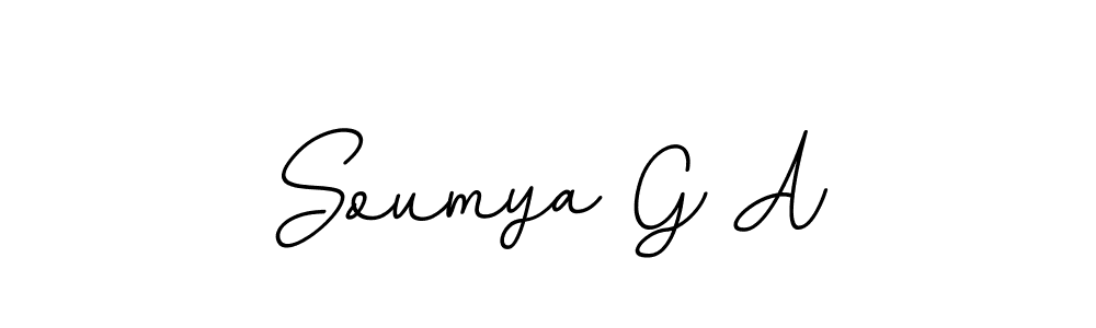 This is the best signature style for the Soumya G A name. Also you like these signature font (BallpointsItalic-DORy9). Mix name signature. Soumya G A signature style 11 images and pictures png