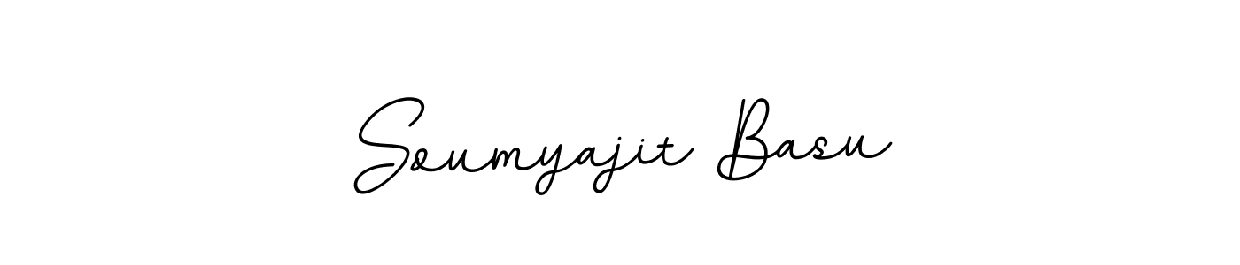 How to make Soumyajit Basu name signature. Use BallpointsItalic-DORy9 style for creating short signs online. This is the latest handwritten sign. Soumyajit Basu signature style 11 images and pictures png