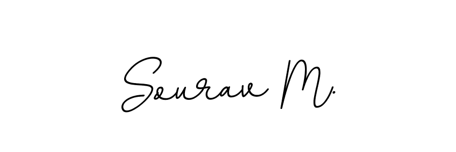 The best way (BallpointsItalic-DORy9) to make a short signature is to pick only two or three words in your name. The name Sourav M. include a total of six letters. For converting this name. Sourav M. signature style 11 images and pictures png