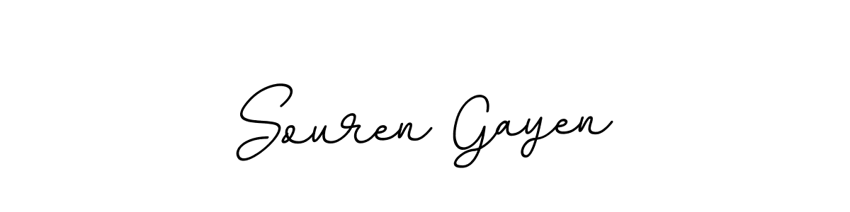 How to make Souren Gayen name signature. Use BallpointsItalic-DORy9 style for creating short signs online. This is the latest handwritten sign. Souren Gayen signature style 11 images and pictures png