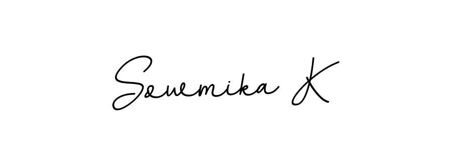 Design your own signature with our free online signature maker. With this signature software, you can create a handwritten (BallpointsItalic-DORy9) signature for name Sowmika K. Sowmika K signature style 11 images and pictures png