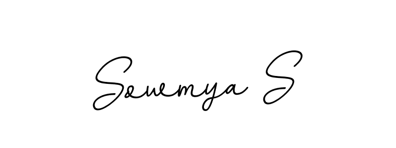 How to make Sowmya S name signature. Use BallpointsItalic-DORy9 style for creating short signs online. This is the latest handwritten sign. Sowmya S signature style 11 images and pictures png