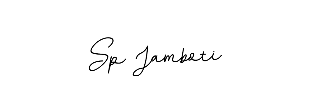How to make Sp Jamboti name signature. Use BallpointsItalic-DORy9 style for creating short signs online. This is the latest handwritten sign. Sp Jamboti signature style 11 images and pictures png