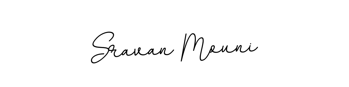 How to make Sravan Mouni name signature. Use BallpointsItalic-DORy9 style for creating short signs online. This is the latest handwritten sign. Sravan Mouni signature style 11 images and pictures png