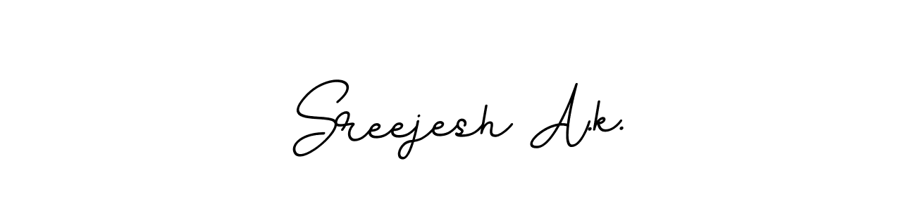 This is the best signature style for the Sreejesh A.k. name. Also you like these signature font (BallpointsItalic-DORy9). Mix name signature. Sreejesh A.k. signature style 11 images and pictures png