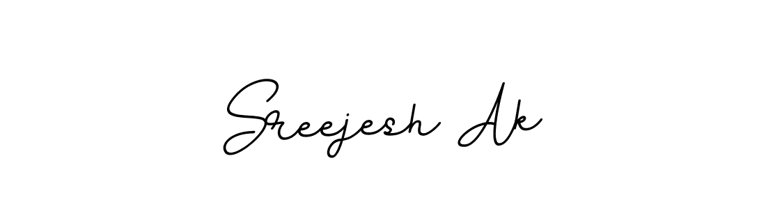 You should practise on your own different ways (BallpointsItalic-DORy9) to write your name (Sreejesh Ak) in signature. don't let someone else do it for you. Sreejesh Ak signature style 11 images and pictures png