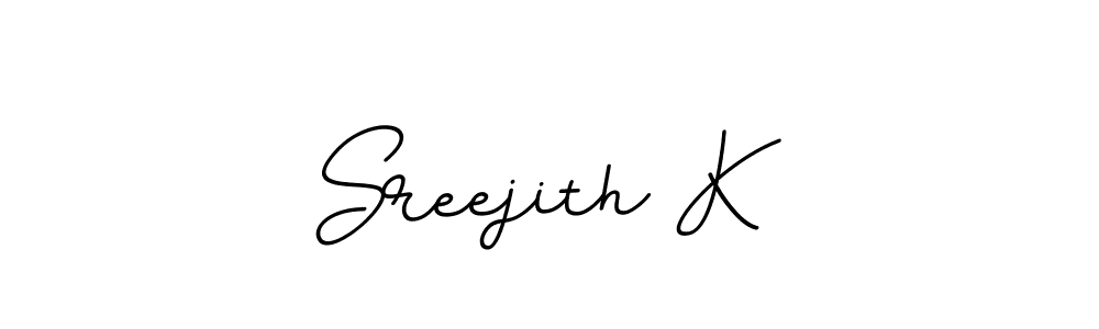 Use a signature maker to create a handwritten signature online. With this signature software, you can design (BallpointsItalic-DORy9) your own signature for name Sreejith K. Sreejith K signature style 11 images and pictures png