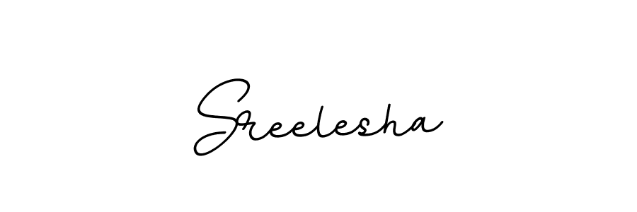 Create a beautiful signature design for name Sreelesha. With this signature (BallpointsItalic-DORy9) fonts, you can make a handwritten signature for free. Sreelesha signature style 11 images and pictures png