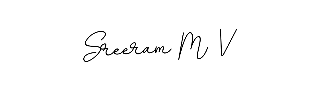 Create a beautiful signature design for name Sreeram M V. With this signature (BallpointsItalic-DORy9) fonts, you can make a handwritten signature for free. Sreeram M V signature style 11 images and pictures png
