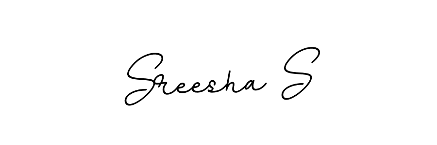 You should practise on your own different ways (BallpointsItalic-DORy9) to write your name (Sreesha S) in signature. don't let someone else do it for you. Sreesha S signature style 11 images and pictures png
