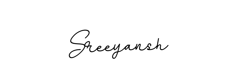 Create a beautiful signature design for name Sreeyansh. With this signature (BallpointsItalic-DORy9) fonts, you can make a handwritten signature for free. Sreeyansh signature style 11 images and pictures png