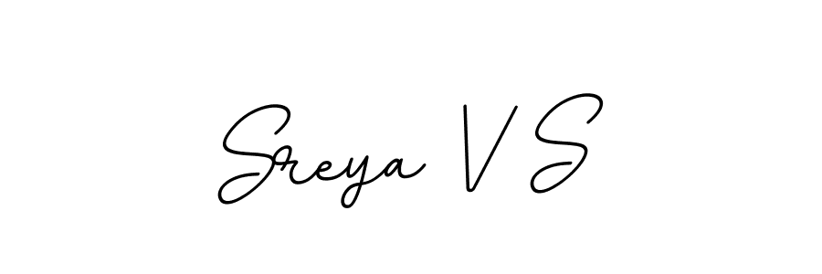 Use a signature maker to create a handwritten signature online. With this signature software, you can design (BallpointsItalic-DORy9) your own signature for name Sreya V S. Sreya V S signature style 11 images and pictures png