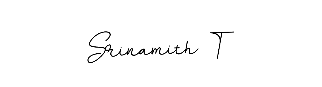 Make a beautiful signature design for name Srinamith T. With this signature (BallpointsItalic-DORy9) style, you can create a handwritten signature for free. Srinamith T signature style 11 images and pictures png