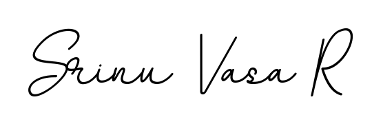 Master the art of signing with Srinu Vasa R written in fluent BallpointsItalic-DORy9 script. A great template to practice and refine your handwriting. Srinu Vasa R signature style 11 images and pictures png