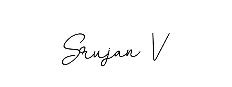 Make a beautiful signature design for name Srujan V. With this signature (BallpointsItalic-DORy9) style, you can create a handwritten signature for free. Srujan V signature style 11 images and pictures png