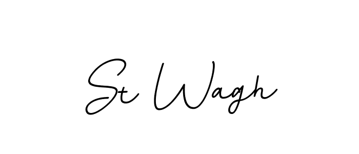 How to make St Wagh name signature. Use BallpointsItalic-DORy9 style for creating short signs online. This is the latest handwritten sign. St Wagh signature style 11 images and pictures png