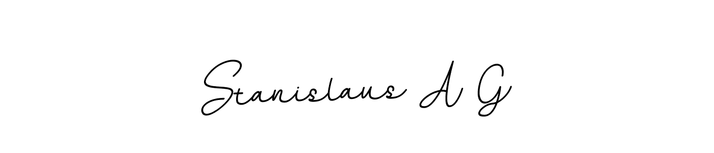 How to make Stanislaus A G name signature. Use BallpointsItalic-DORy9 style for creating short signs online. This is the latest handwritten sign. Stanislaus A G signature style 11 images and pictures png