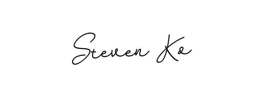How to make Steven Ko name signature. Use BallpointsItalic-DORy9 style for creating short signs online. This is the latest handwritten sign. Steven Ko signature style 11 images and pictures png
