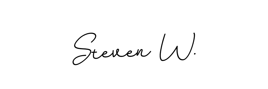 How to make Steven W. name signature. Use BallpointsItalic-DORy9 style for creating short signs online. This is the latest handwritten sign. Steven W. signature style 11 images and pictures png