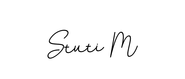 Design your own signature with our free online signature maker. With this signature software, you can create a handwritten (BallpointsItalic-DORy9) signature for name Stuti M. Stuti M signature style 11 images and pictures png