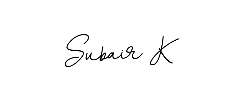 Create a beautiful signature design for name Subair K. With this signature (BallpointsItalic-DORy9) fonts, you can make a handwritten signature for free. Subair K signature style 11 images and pictures png