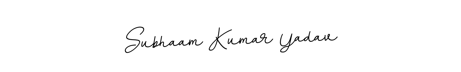 You should practise on your own different ways (BallpointsItalic-DORy9) to write your name (Subhaam Kumar Yadav) in signature. don't let someone else do it for you. Subhaam Kumar Yadav signature style 11 images and pictures png