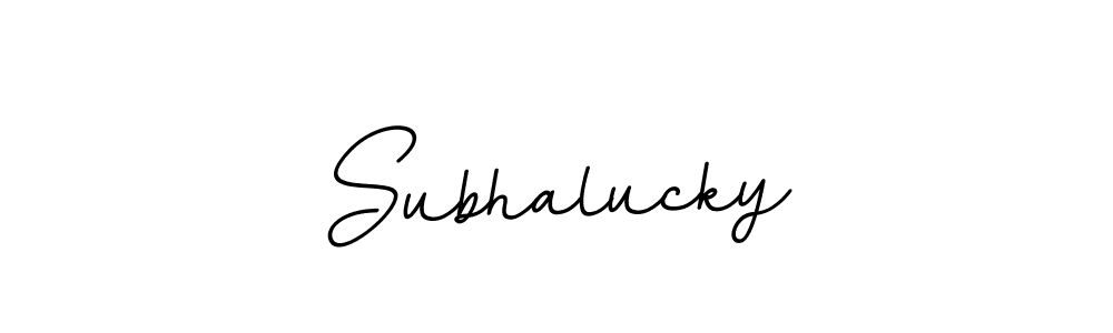 Design your own signature with our free online signature maker. With this signature software, you can create a handwritten (BallpointsItalic-DORy9) signature for name Subhalucky. Subhalucky signature style 11 images and pictures png