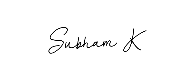 The best way (BallpointsItalic-DORy9) to make a short signature is to pick only two or three words in your name. The name Subham K include a total of six letters. For converting this name. Subham K signature style 11 images and pictures png