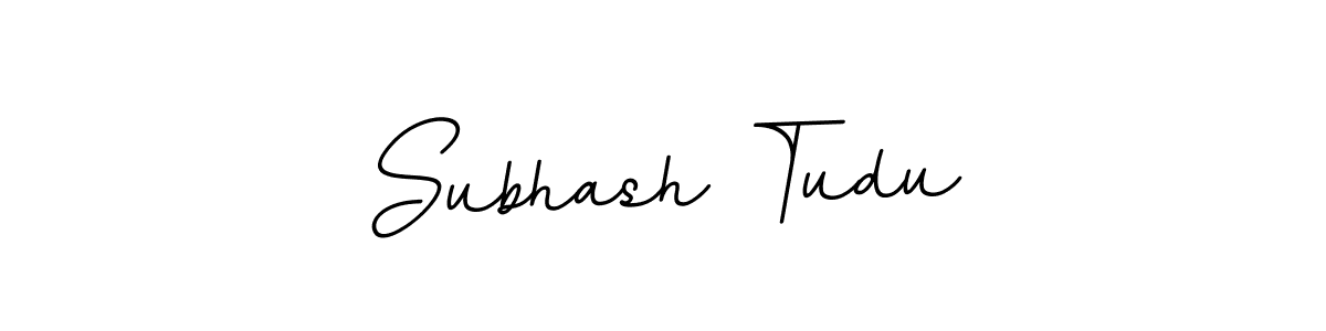 The best way (BallpointsItalic-DORy9) to make a short signature is to pick only two or three words in your name. The name Subhash Tudu include a total of six letters. For converting this name. Subhash Tudu signature style 11 images and pictures png