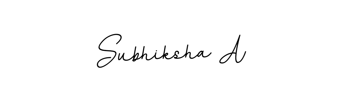 Design your own signature with our free online signature maker. With this signature software, you can create a handwritten (BallpointsItalic-DORy9) signature for name Subhiksha A. Subhiksha A signature style 11 images and pictures png