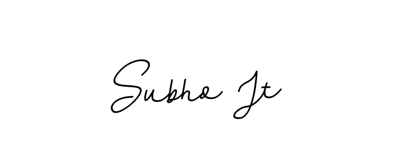 The best way (BallpointsItalic-DORy9) to make a short signature is to pick only two or three words in your name. The name Subho Jt include a total of six letters. For converting this name. Subho Jt signature style 11 images and pictures png