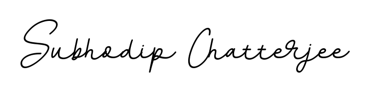 A sleek calligraphic signature for name Subhodip Chatterjee utilizing BallpointsItalic-DORy9 styling. Great for adding personal signatures to photos and art. Subhodip Chatterjee signature style 11 images and pictures png