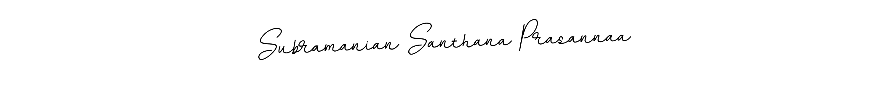 How to make Subramanian Santhana Prasannaa name signature. Use BallpointsItalic-DORy9 style for creating short signs online. This is the latest handwritten sign. Subramanian Santhana Prasannaa signature style 11 images and pictures png