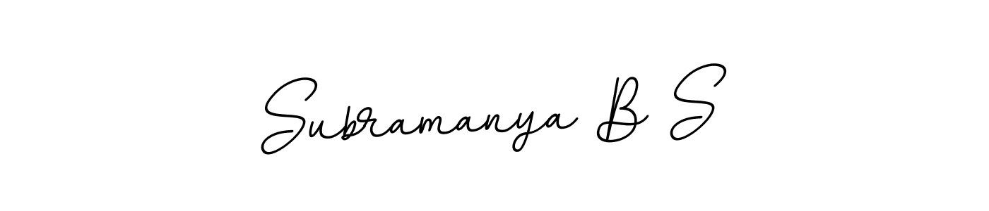 It looks lik you need a new signature style for name Subramanya B S. Design unique handwritten (BallpointsItalic-DORy9) signature with our free signature maker in just a few clicks. Subramanya B S signature style 11 images and pictures png