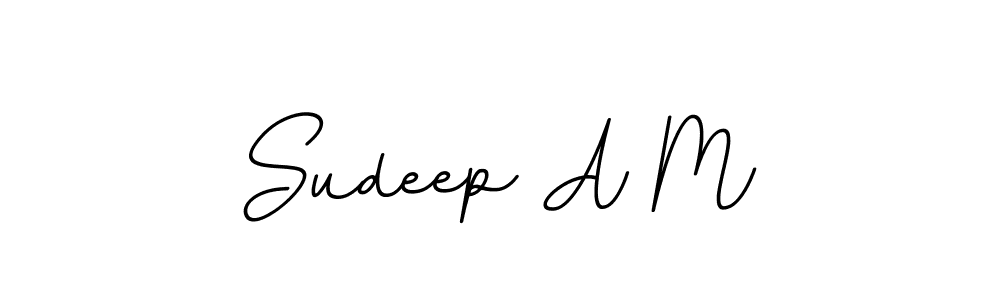 Make a beautiful signature design for name Sudeep A M. With this signature (BallpointsItalic-DORy9) style, you can create a handwritten signature for free. Sudeep A M signature style 11 images and pictures png