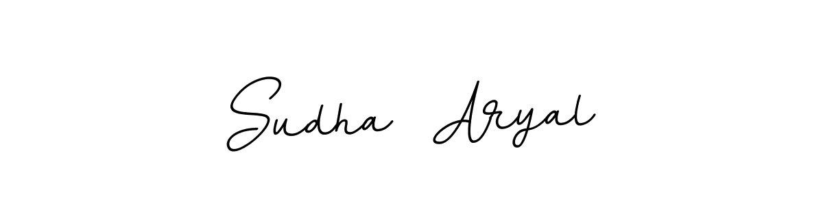The best way (BallpointsItalic-DORy9) to make a short signature is to pick only two or three words in your name. The name Sudha  Aryal include a total of six letters. For converting this name. Sudha  Aryal signature style 11 images and pictures png