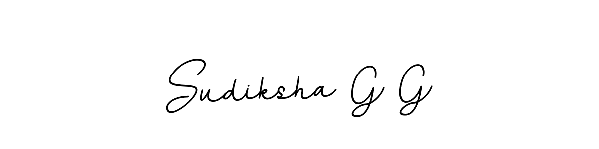 How to make Sudiksha G G name signature. Use BallpointsItalic-DORy9 style for creating short signs online. This is the latest handwritten sign. Sudiksha G G signature style 11 images and pictures png