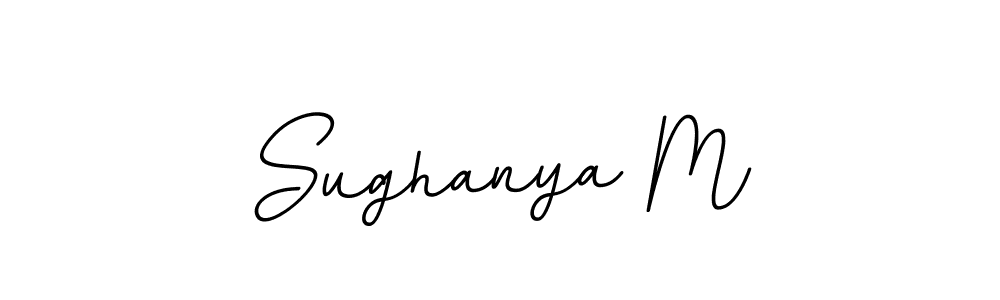 How to make Sughanya M name signature. Use BallpointsItalic-DORy9 style for creating short signs online. This is the latest handwritten sign. Sughanya M signature style 11 images and pictures png