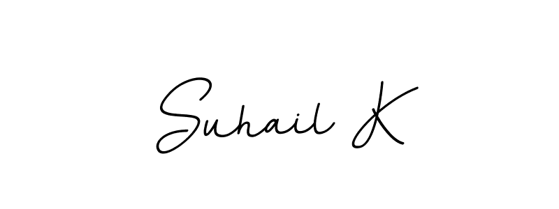 You should practise on your own different ways (BallpointsItalic-DORy9) to write your name (Suhail K) in signature. don't let someone else do it for you. Suhail K signature style 11 images and pictures png
