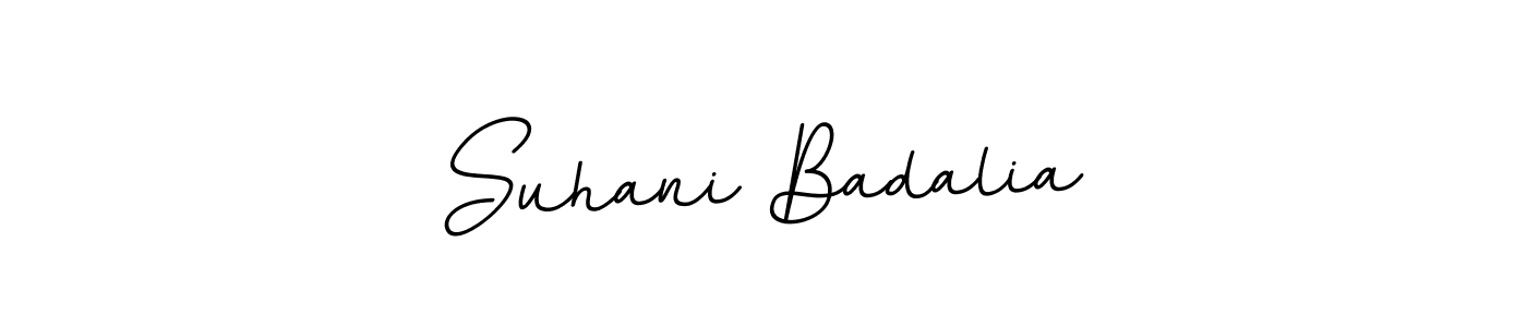 Create a beautiful signature design for name Suhani Badalia. With this signature (BallpointsItalic-DORy9) fonts, you can make a handwritten signature for free. Suhani Badalia signature style 11 images and pictures png