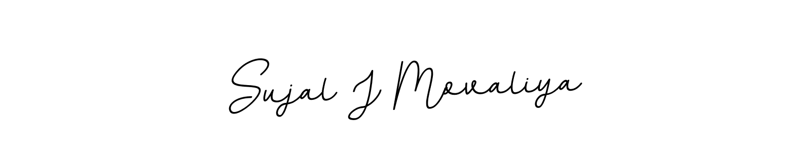 Use a signature maker to create a handwritten signature online. With this signature software, you can design (BallpointsItalic-DORy9) your own signature for name Sujal J Movaliya. Sujal J Movaliya signature style 11 images and pictures png