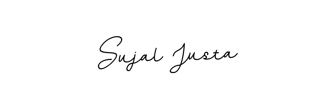 How to make Sujal Justa name signature. Use BallpointsItalic-DORy9 style for creating short signs online. This is the latest handwritten sign. Sujal Justa signature style 11 images and pictures png