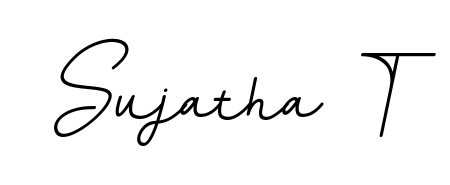 The BallpointsItalic-DORy9 handwriting style adds charm and authenticity to name Sujatha T. A wonderful choice for personal thank-you notes. Sujatha T signature style 11 images and pictures png