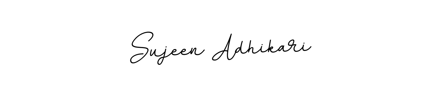 This is the best signature style for the Sujeen Adhikari name. Also you like these signature font (BallpointsItalic-DORy9). Mix name signature. Sujeen Adhikari signature style 11 images and pictures png
