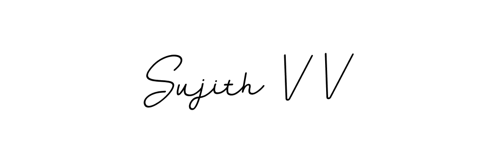 You should practise on your own different ways (BallpointsItalic-DORy9) to write your name (Sujith V V) in signature. don't let someone else do it for you. Sujith V V signature style 11 images and pictures png