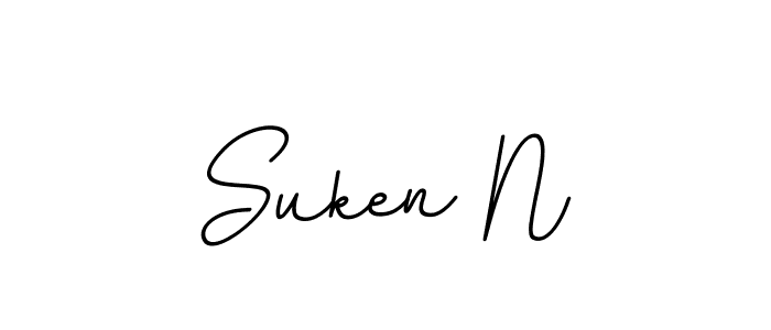 How to make Suken N name signature. Use BallpointsItalic-DORy9 style for creating short signs online. This is the latest handwritten sign. Suken N signature style 11 images and pictures png