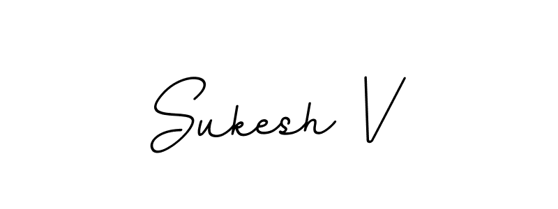 The best way (BallpointsItalic-DORy9) to make a short signature is to pick only two or three words in your name. The name Sukesh V include a total of six letters. For converting this name. Sukesh V signature style 11 images and pictures png