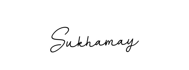 How to make Sukhamay name signature. Use BallpointsItalic-DORy9 style for creating short signs online. This is the latest handwritten sign. Sukhamay signature style 11 images and pictures png