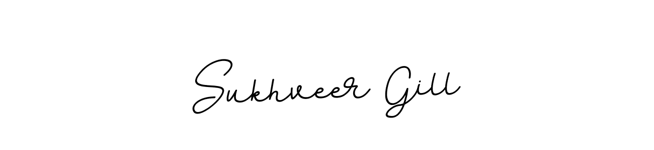 How to make Sukhveer Gill name signature. Use BallpointsItalic-DORy9 style for creating short signs online. This is the latest handwritten sign. Sukhveer Gill signature style 11 images and pictures png