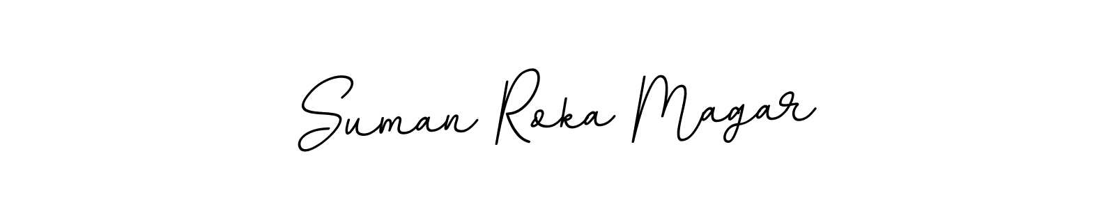 Use a signature maker to create a handwritten signature online. With this signature software, you can design (BallpointsItalic-DORy9) your own signature for name Suman Roka Magar. Suman Roka Magar signature style 11 images and pictures png